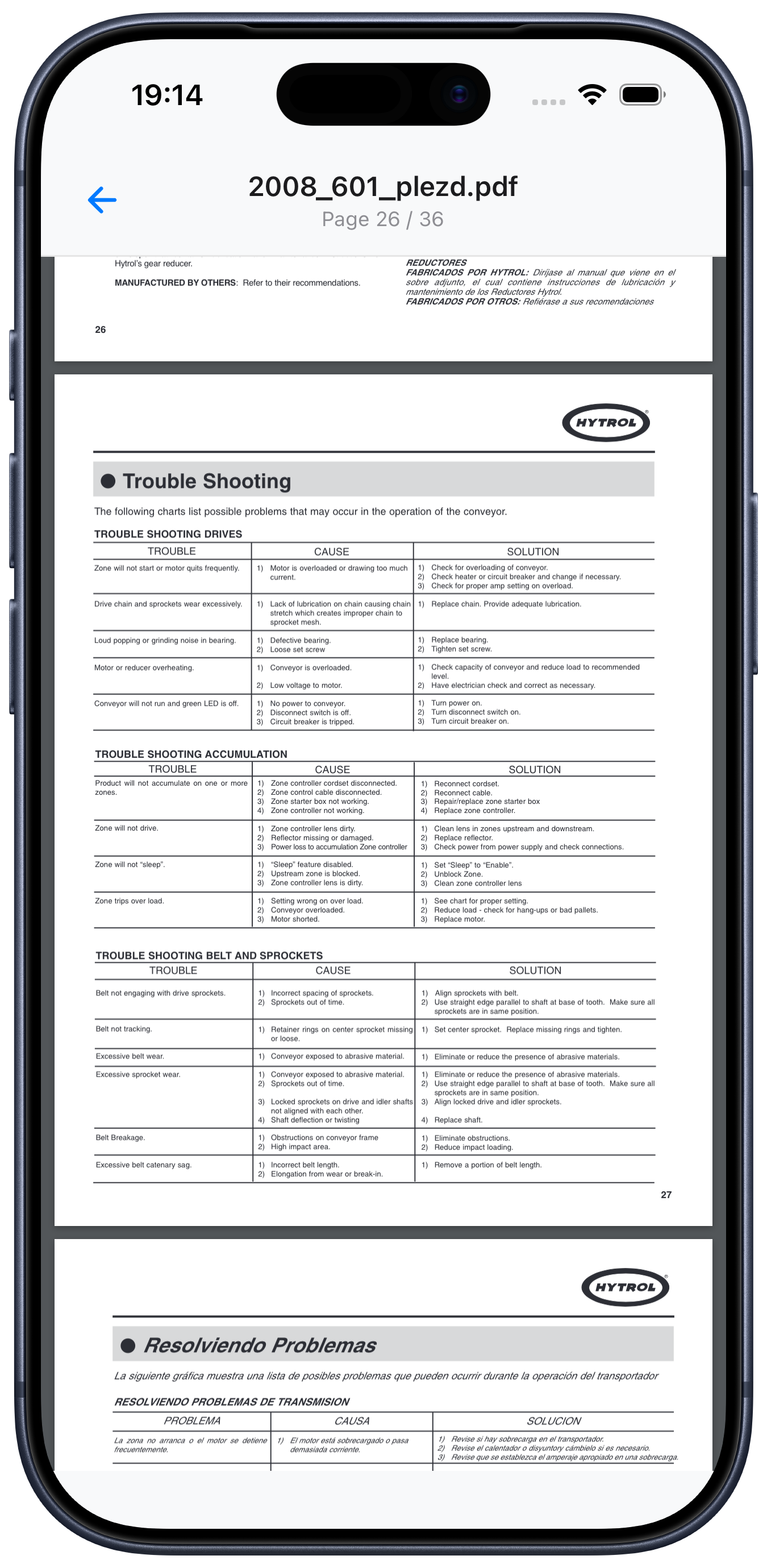 Browse technical documentation inside the app